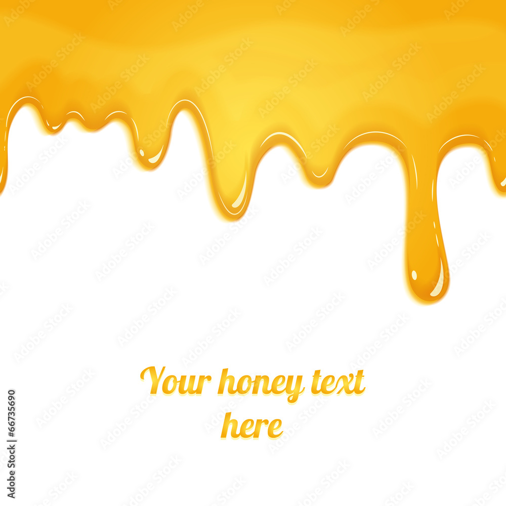 Dripping honey flowing down the frame Dripping honey flowing down the frame
