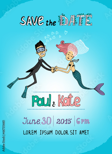 Save The Date underwater themed card