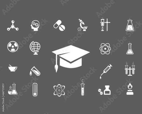 Set of trendy science icons