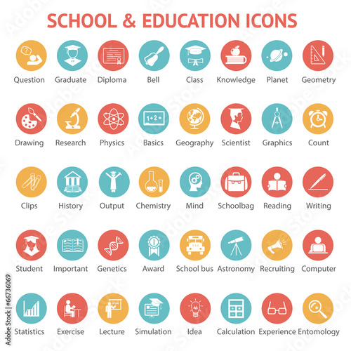 Set of school and education icons