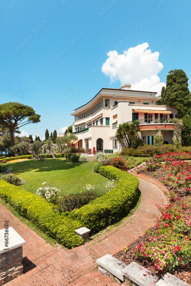 beautiful garden of a villa