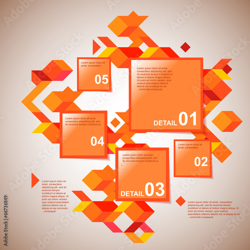 Orange colored infographics