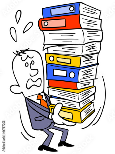 たくさんの仕事を抱えるビジネスマン