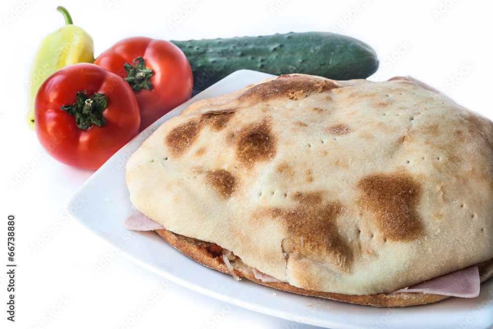 Grilled sandwich in domestic bun Grilled sandwich in domestic bun