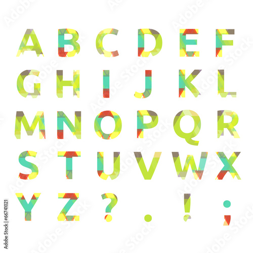 Creative spectral alphabet of geometric paper color