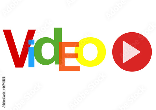 Schriftzug Video mit Button