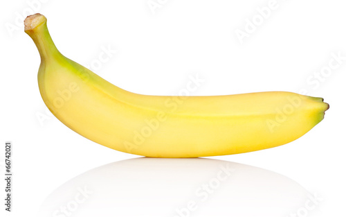 Ripe yellow banana isolated on white background