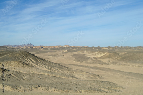 Egyptian desert  and blue sky.