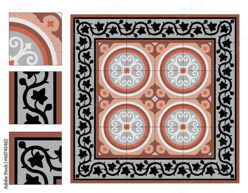 vintage square paving tiles patterns with example