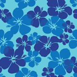 HIbiscus flower seamless pattern