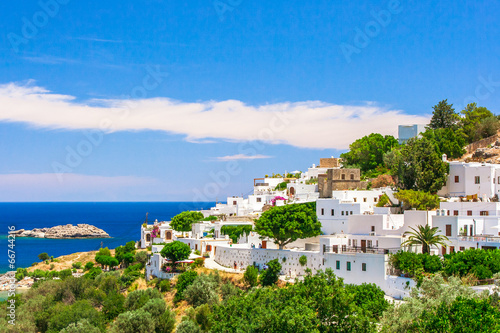 Mediterranean village with white houses on the sea © nblxer