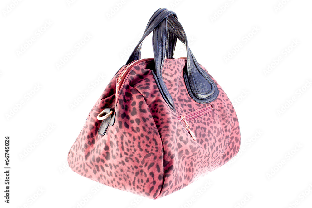 Pink leopard textured textile purse Pink leopard textured textile purse