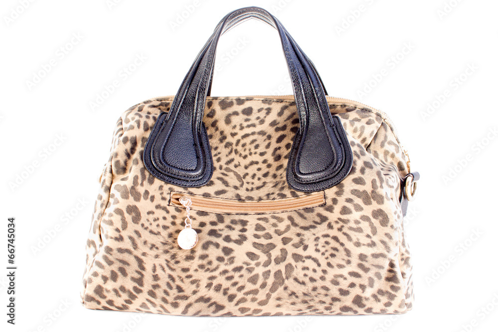 Leopard textured textile purse Leopard textured textile purse