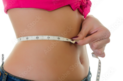 Detail of Measure the Waist, Centimeters Tape, over White