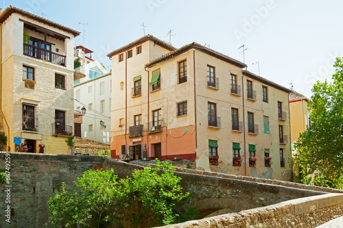 Old street (Carrera del Darro) in Granada,  Andalusia, Spain. © Antonel