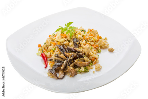 Fried rice with mushrooms