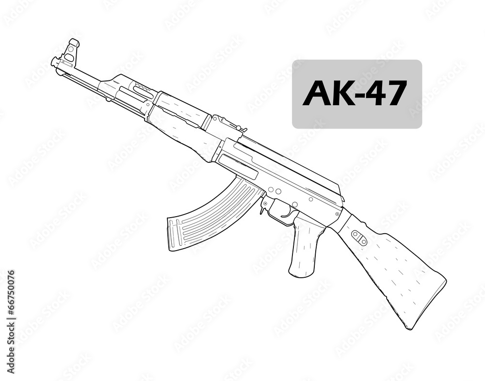 Premium Vector  Ak-47 weapon illustration