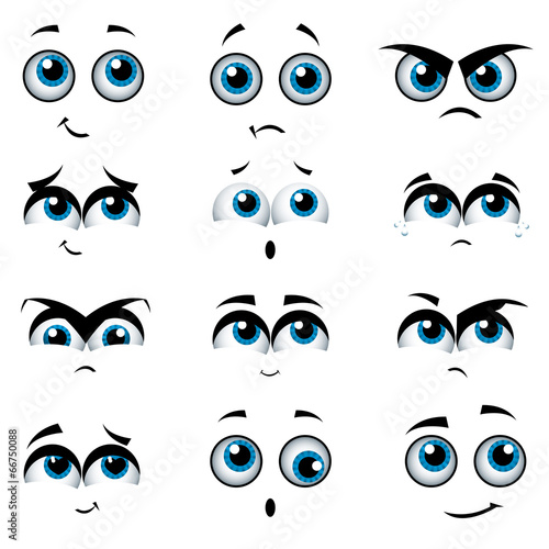 Cartoon faces with various expressions