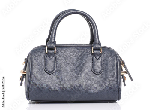 Blue Leather Woman Bag on White background