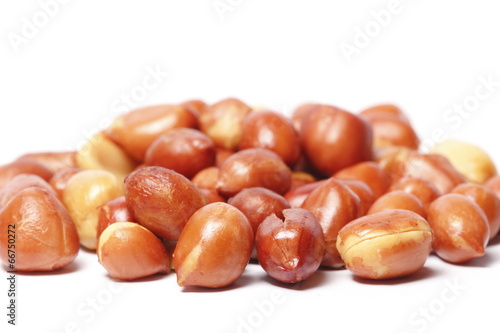 Fried Salted peanut on White background