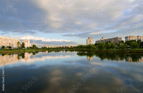 Summer evening in a recreation area  Gomel