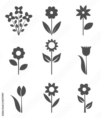 Fototapeta Naklejka Na Ścianę i Meble -  Flowers icons