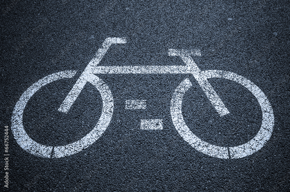 Bicycle road sign on asphalt Bicycle road sign on asphalt