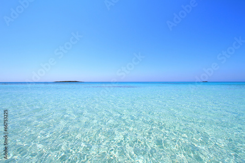 Seascape with crystal shallow waters Elafonisi Crete