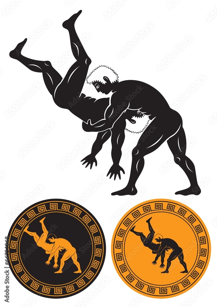 Greco Roman wrestling Stock Vector | Adobe Stock