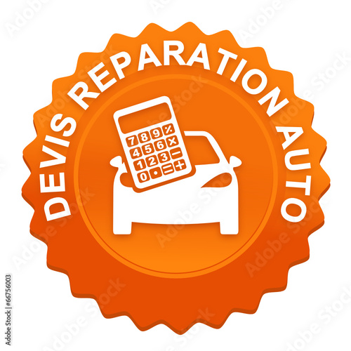 devis réparation auto sur bouton web denté orange