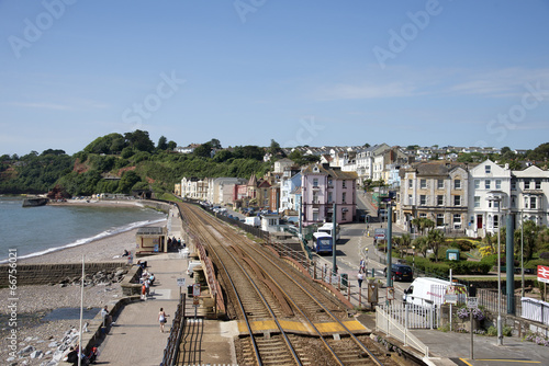 Coastal railway line at Dawlish Devon England UK