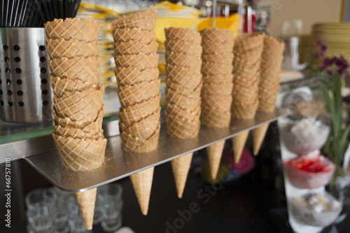 Wafer cups for ice-cream photo