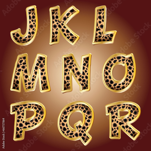 Leopard letters. Vector.