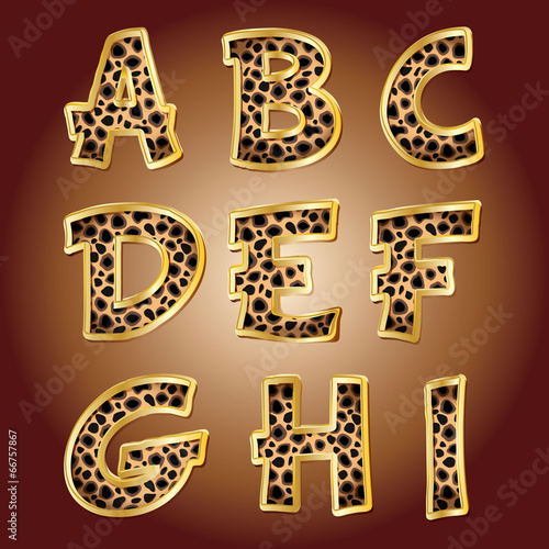Leopard letters. Vector.