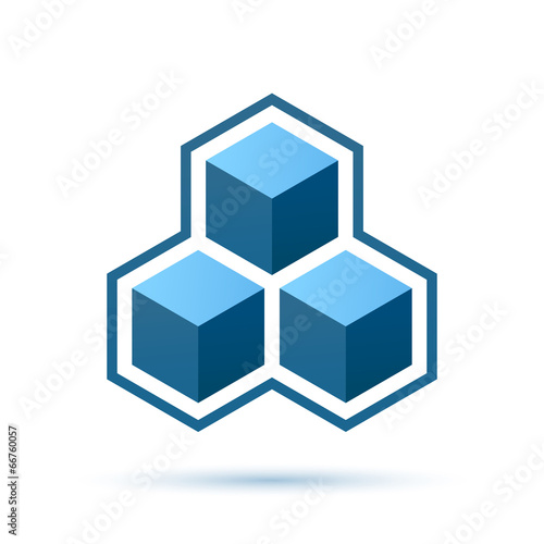 Abstract icon with 3d cubes