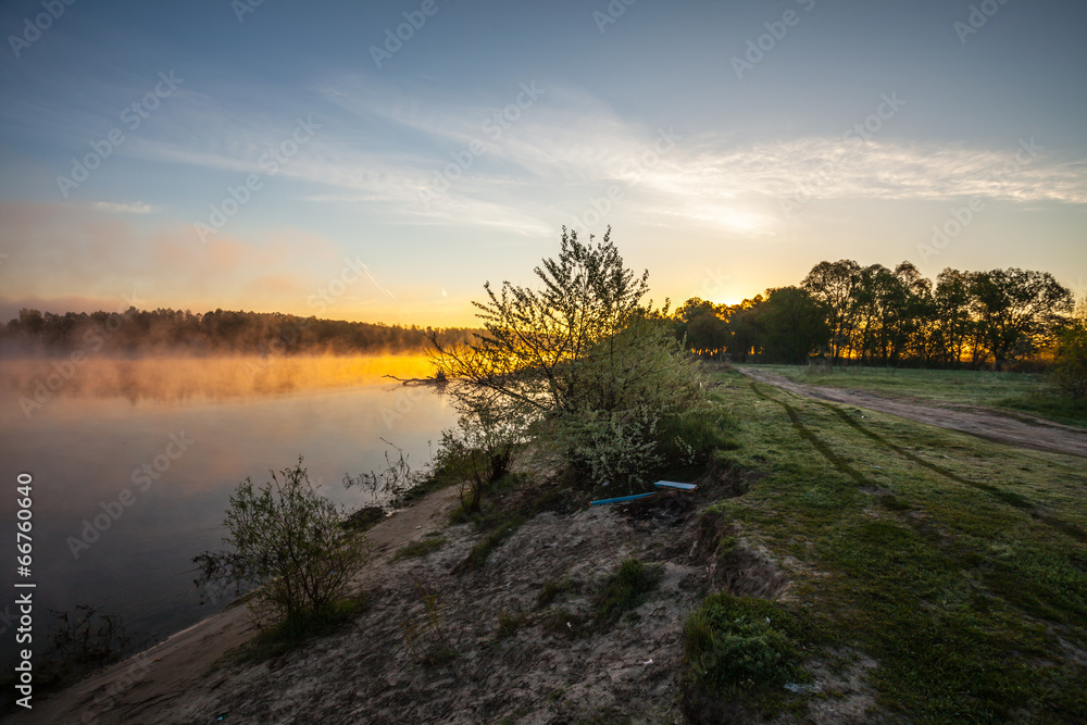 mist over the River at dawn