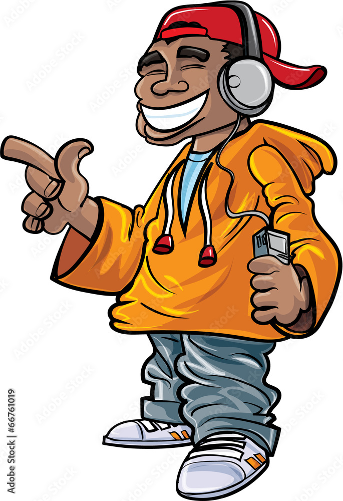 Cartoon hip hop fan Stock Vector Adobe Stock
