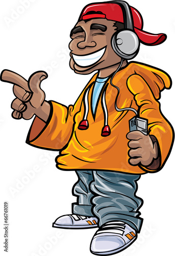 Cartoon hip hop fan