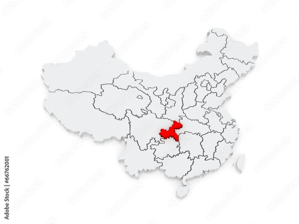 Fototapeta premium Map of Chongqing. China.