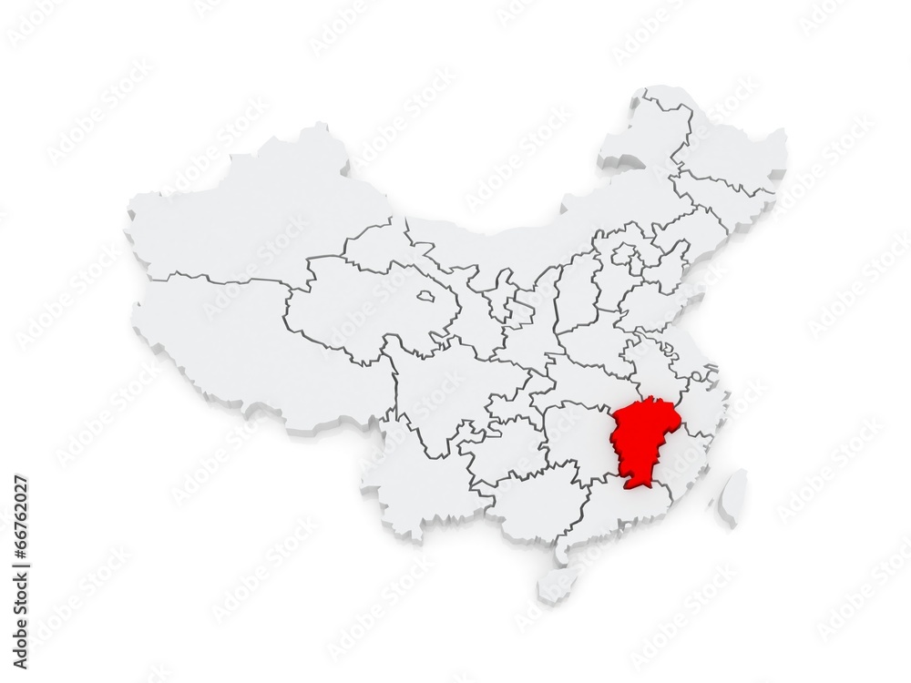 Map of Jiangxi. China. Map of Jiangxi. China.