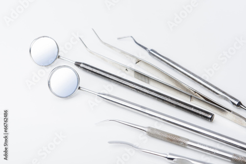 Set of Dental Tools on White Background