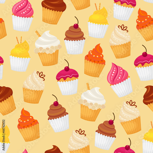 Cupcake seamless pattern