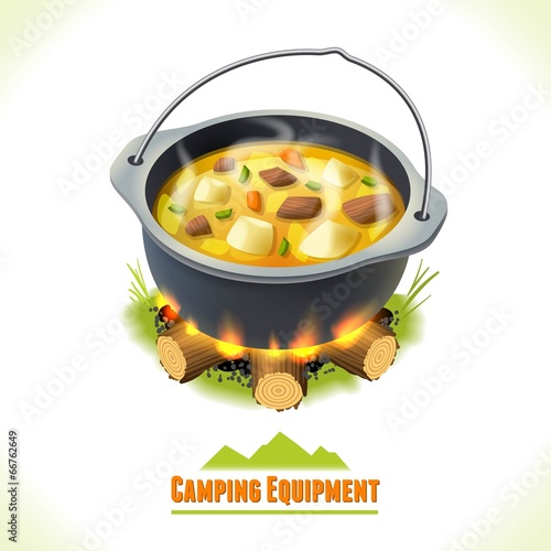 Camping symbol food pot