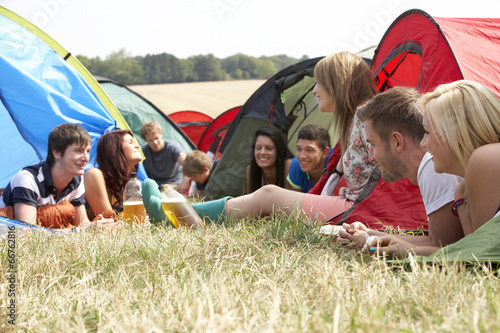 Young people on camping trip