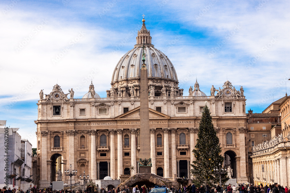 St. Peter's Basilica in Vatican City in Rome, Italy.