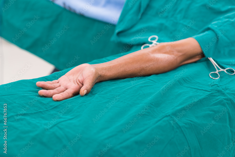 patient lay down on the bed ready for operation patient lay down on the bed ready for operation