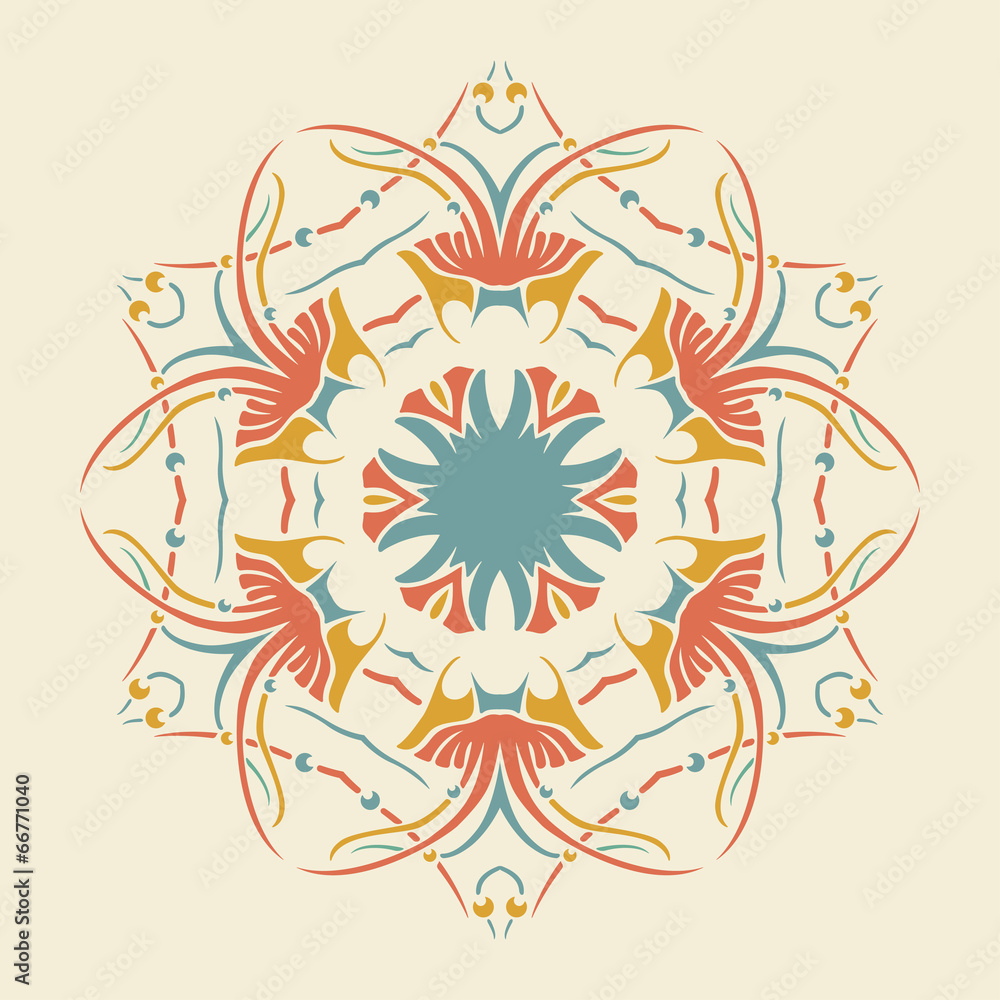 Vector round retro ornament Vector round retro ornament
