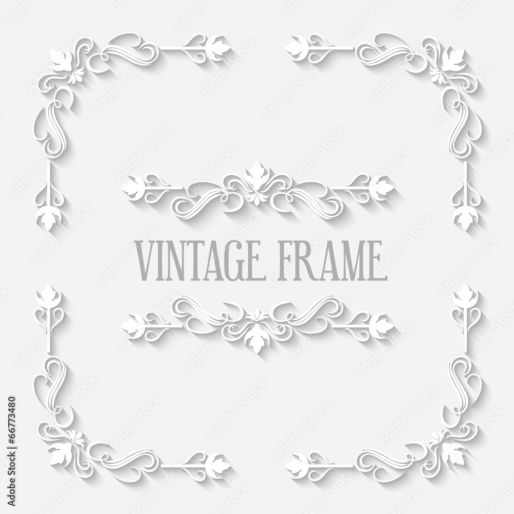 Vector Vintage Border White Frame