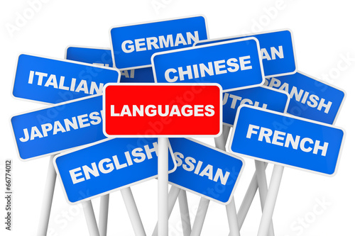 Languages banner signs photo