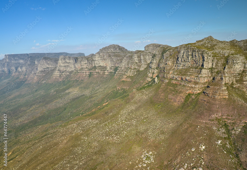 Aerial view of Cape Town, Table mountain and Lion's Head